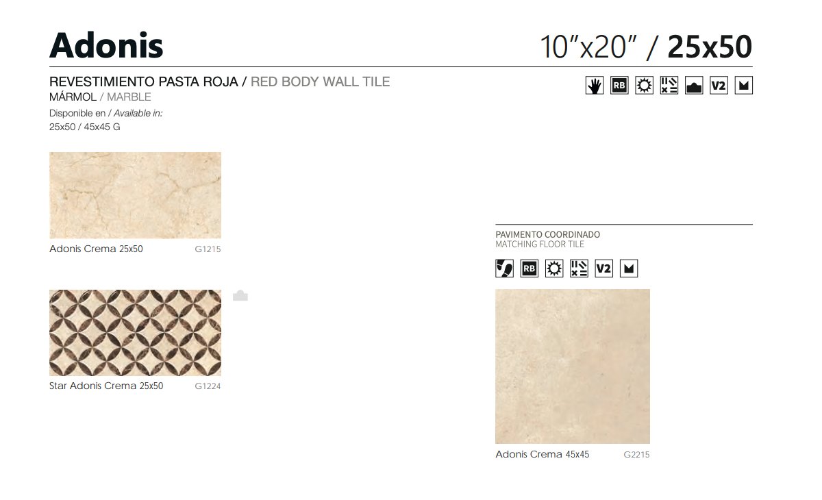 Carrelage - Ceramica ADONIS - plusieurs tailles et couleurs - Carrelage mural