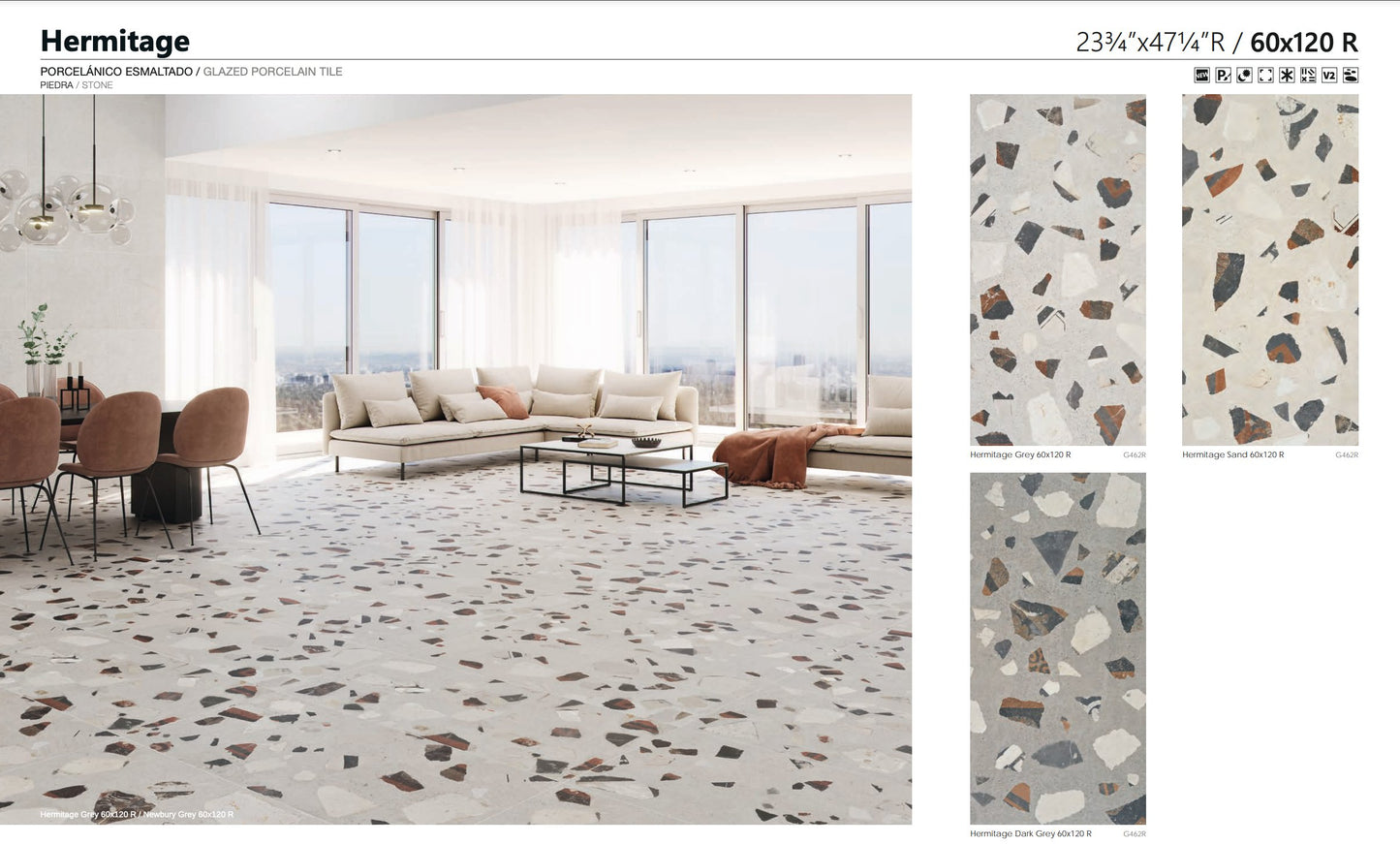 Carrelage - Ceramica HERMITAGE 60X120 Rectifié - Carrelage sol