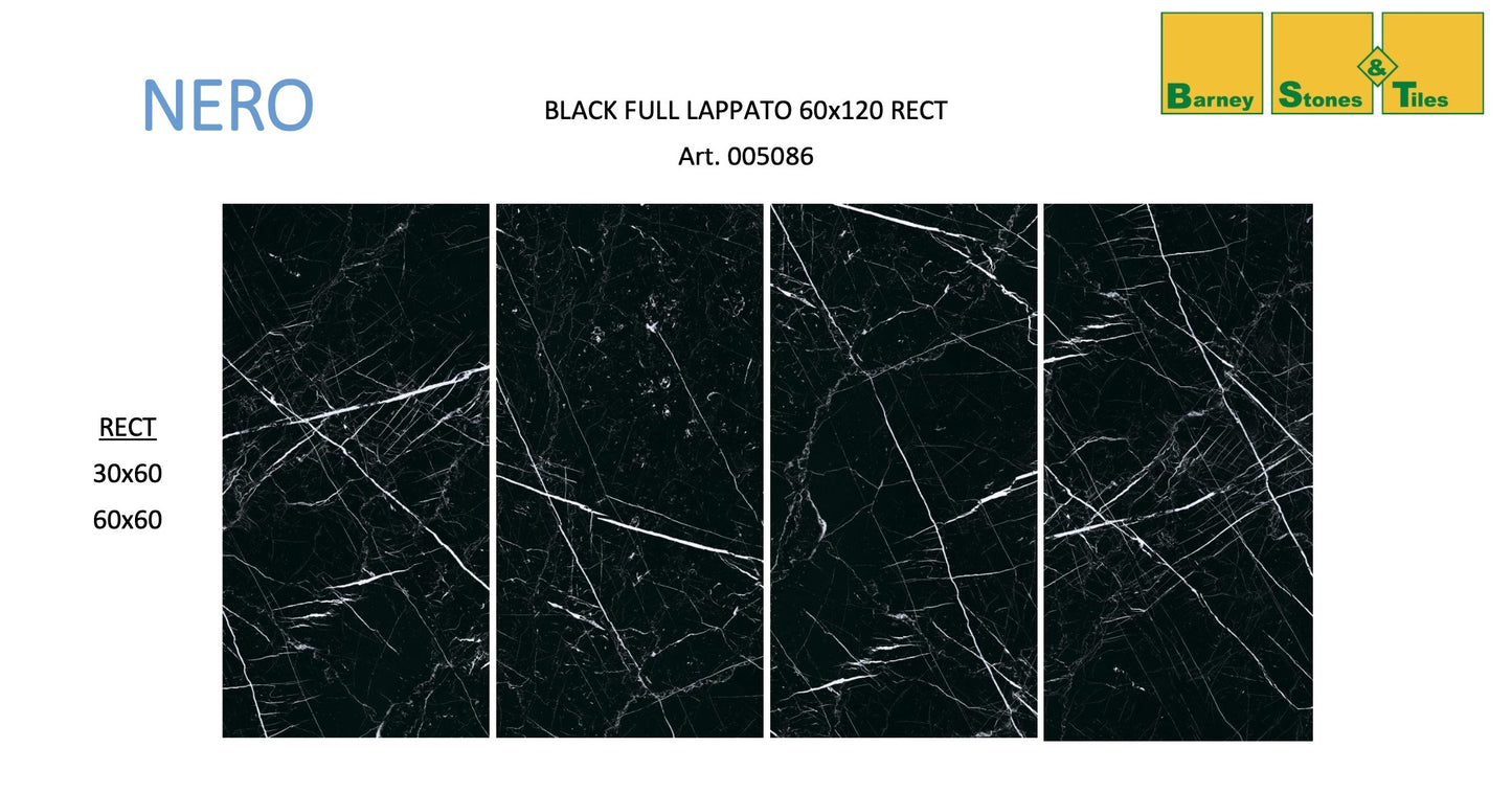 Carrelage express 72h - Nero - Black full - Lappato - Rectifié - Carrelage