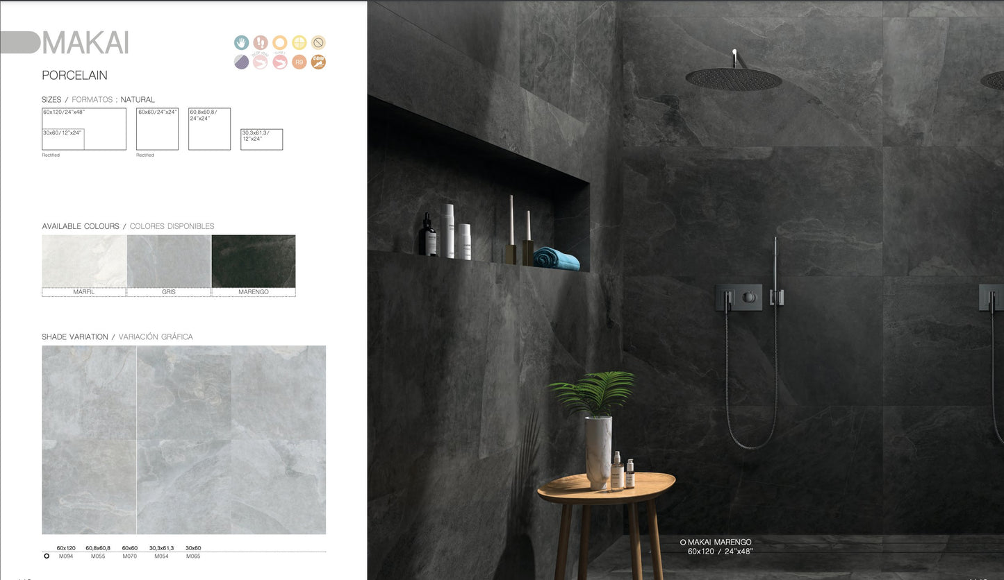 Carrelage - MAKAI Porcelaine - Mate - Carrelage
