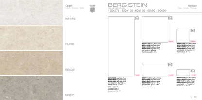 Carrelage - Berg Stein - Rectifié - plusieurs tailles