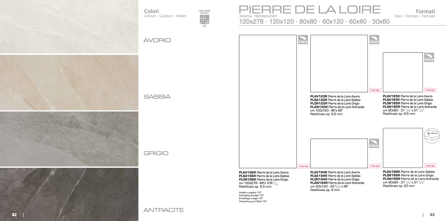 Carrelage - Pierre de la Loire - Rectifié - plusieurs tailles