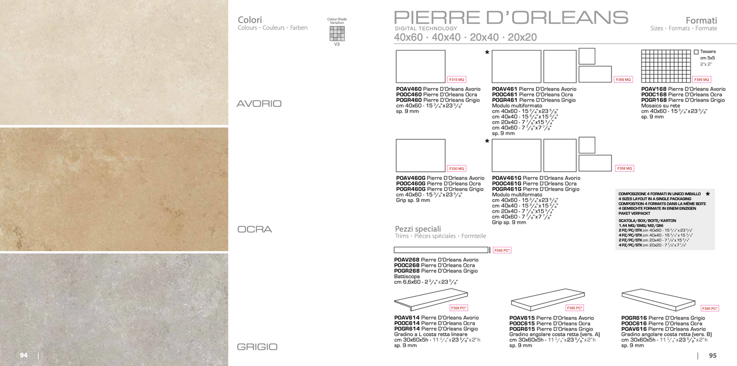 Carrelage - Pierre d'Orleans - Rectifié - plusieurs tailles