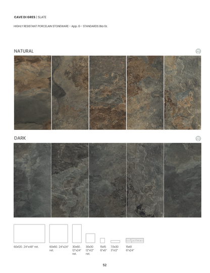 Carrelage - Slate - Rectifié - plusieurs couleurs