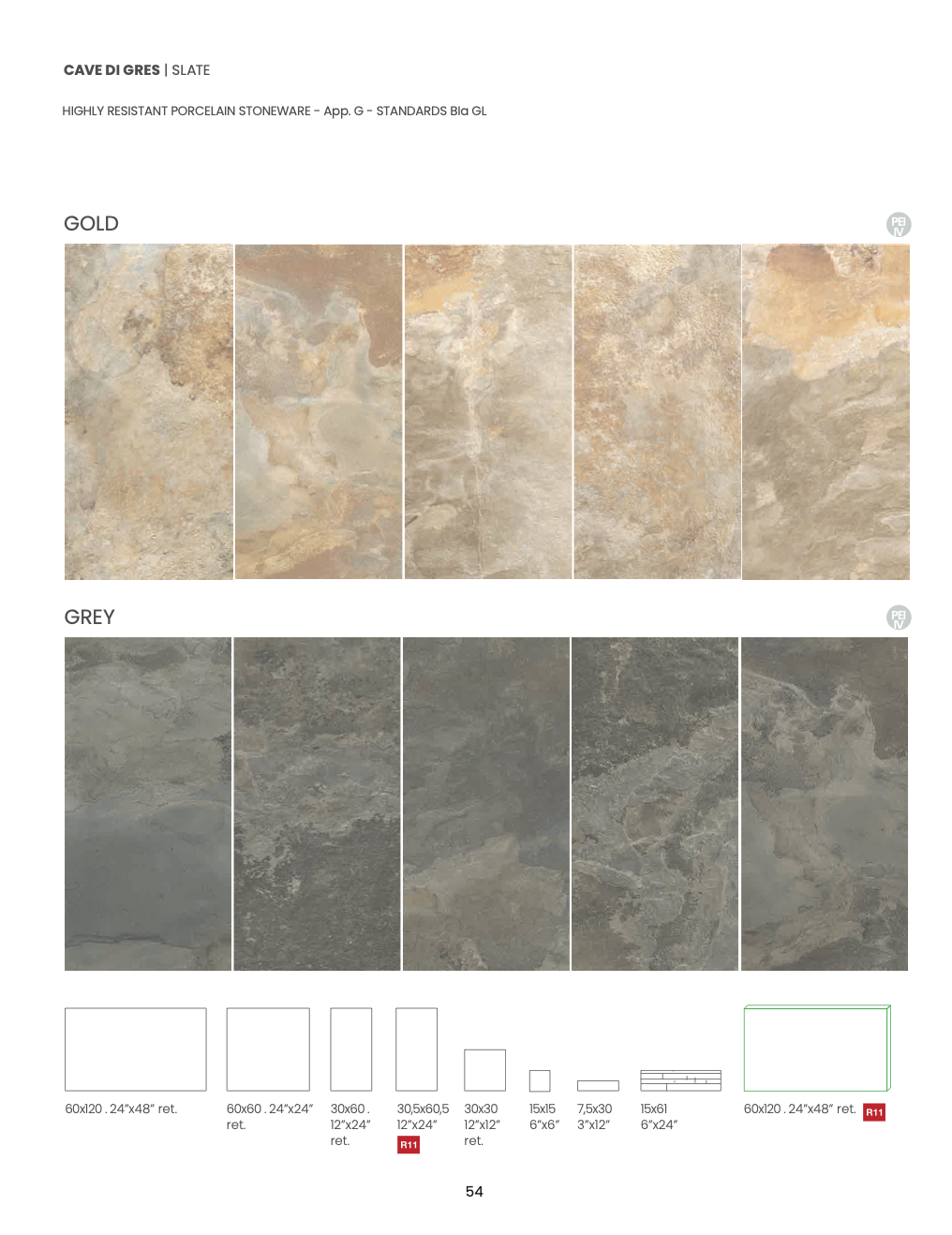 Carrelage - Slate - Rectifié - plusieurs couleurs