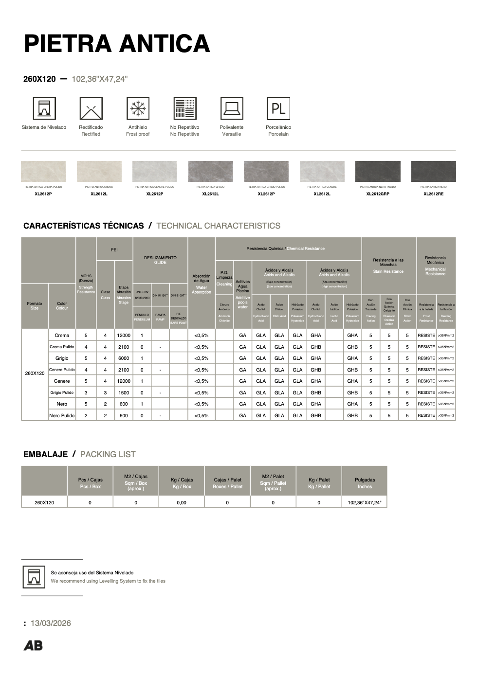 Carrelage - Pietra Antica - Rectifié - Porcelaine - Plusieurs couleurs