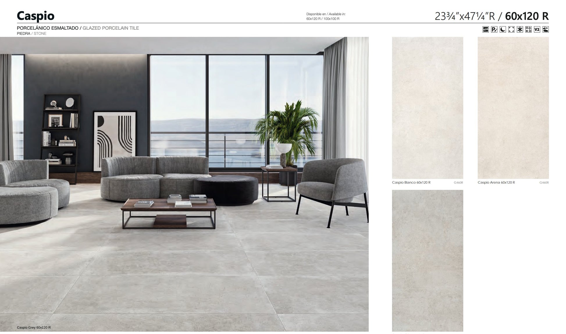 Carrelage - Ceramica CASPIO - plusieurs tailles et couleurs - Carrelage sol