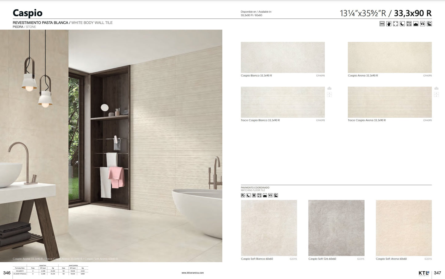 Carrelage - Ceramica CASPIO - plusieurs tailles et couleurs - Carrelage sol