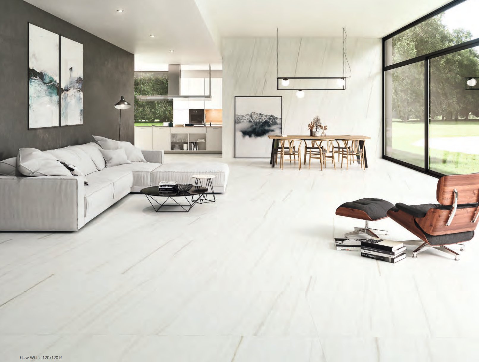 Carrelage - Ceramica FLOW WHITE Rectifié - Carrelage sol