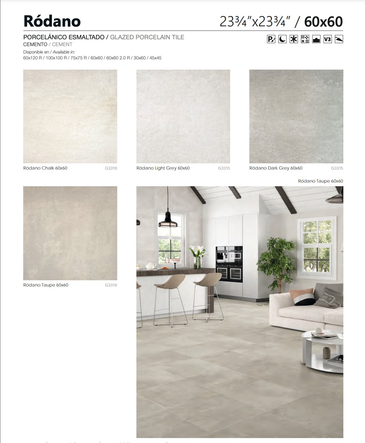 Carrelage - Ceramica RODANO 60x60 20mm - Carrelage sol