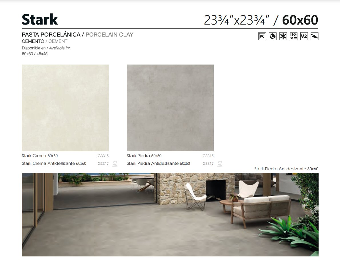 Carrelage - Ceramica STARK 60x60 - Satiné - Carrelage sol