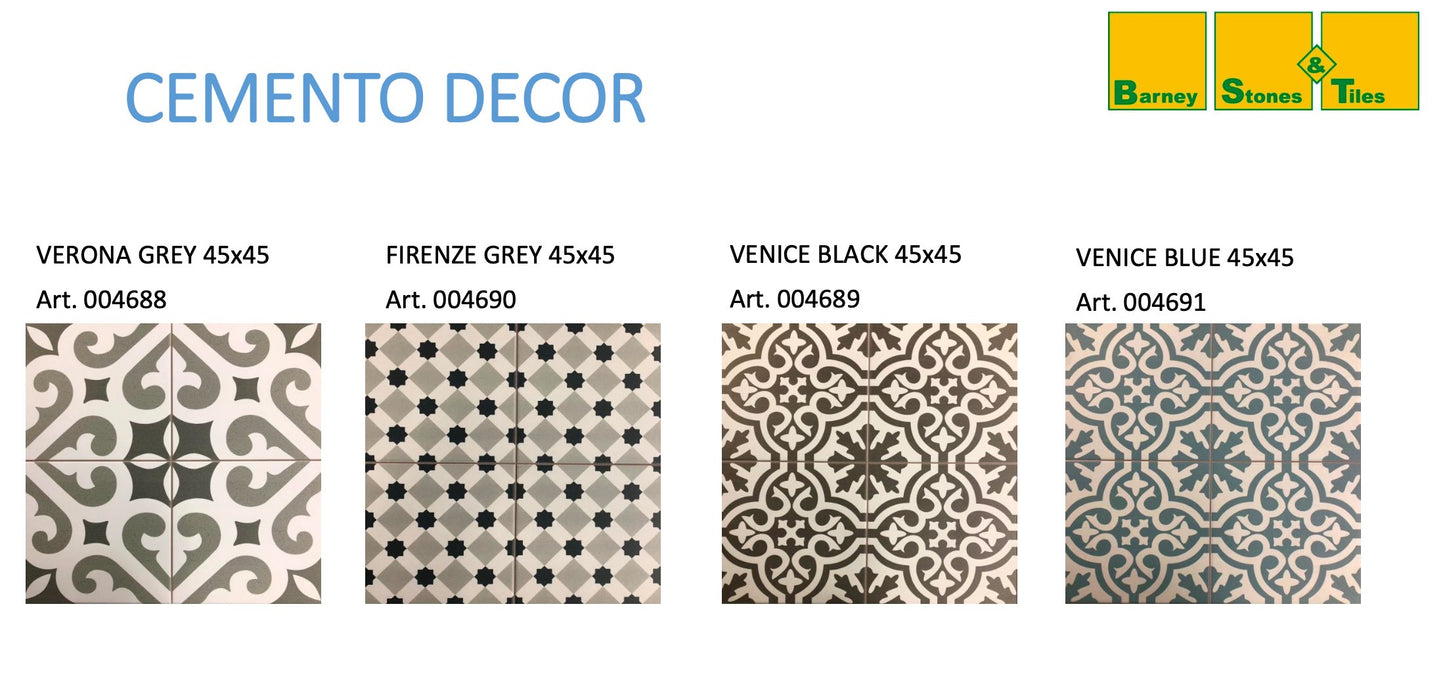 Carrelage express 72h - Cemento Decor - 45x45cm - Rectifié - Carrelage