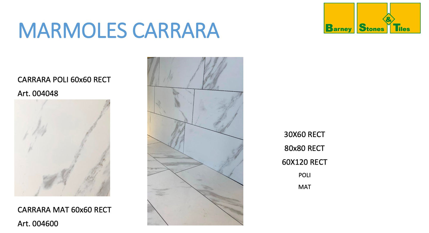 Carrelage express 72h - Marmoles Carrara - Rectifié - Carrelage