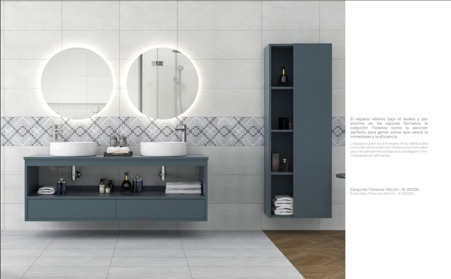 Collection Florence - Meuble salle de bain sans vasque - 100.120.140 cm - Meubles sans vasque