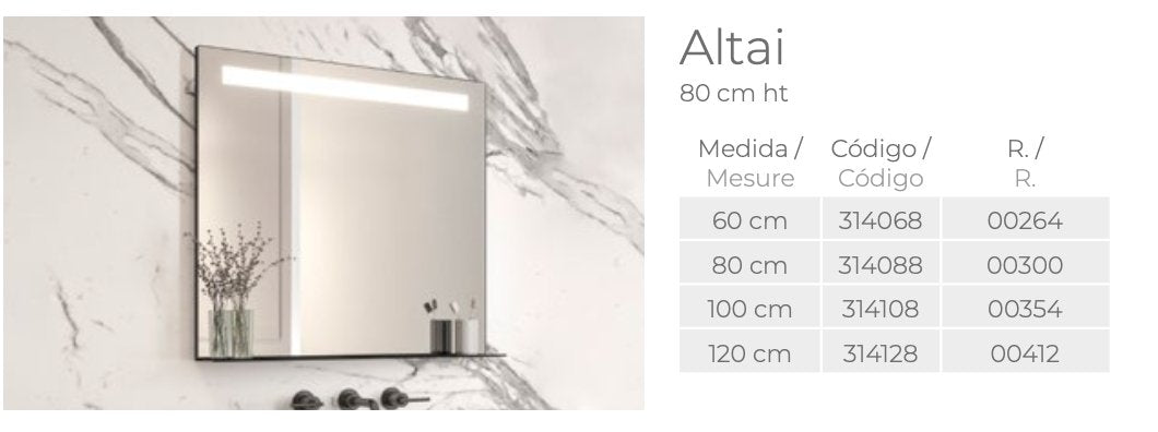 Équipement salle de bain - Miroir LED - Altai - Miroir LED