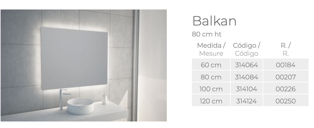 Équipement salle de bain - Miroir LED - Balkan - Miroir LED