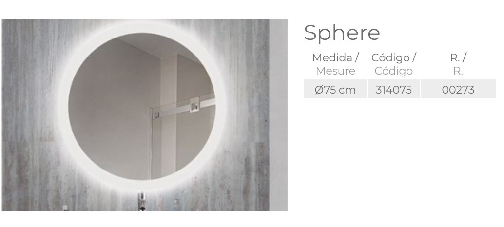 Équipement salle de bain - Miroir LED - Sphere - Miroir LED