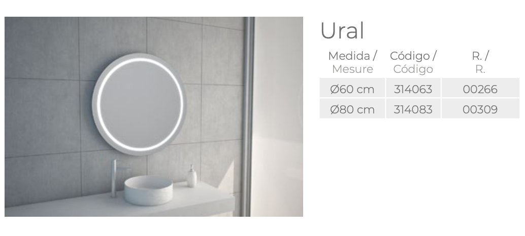 Équipement salle de bain - Miroir LED - Ural - Miroir LED