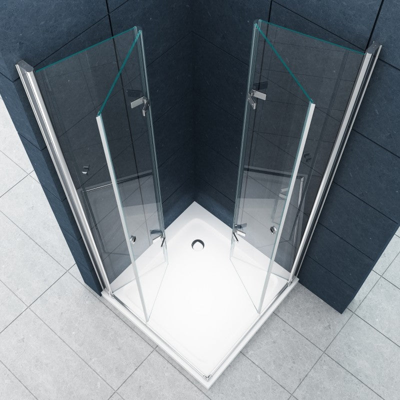 Paroi de douche ouvrant angulaire - 90X75cm - Paroi de douche