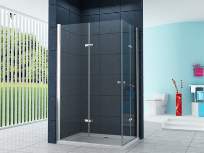 Paroi de douche ouvrant angulaire - 90X75cm - Paroi de douche